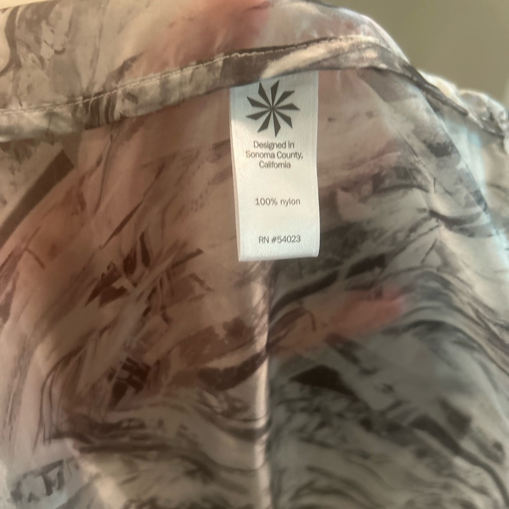 Athleta Inspire hooded vest lightweight Zip sleeveless Utility Jacket Gray Print - Picture 11 of 14